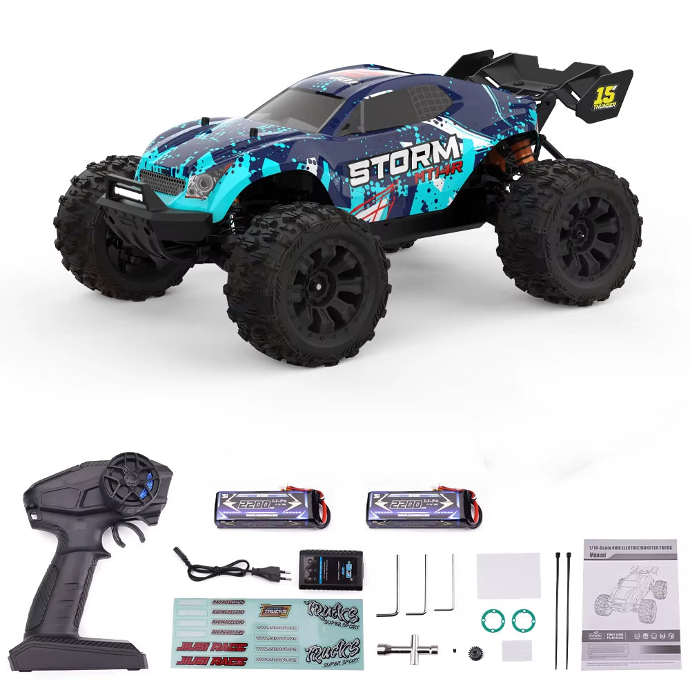 JIUSI MT14R 1/14 4WD Brushless RC Racing Truck – 80km/h High-Speed Off-Road RC Car RTR