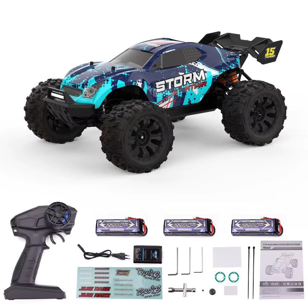 JIUSI MT14R 1/14 4WD Brushless RC Racing Truck – 80km/h High-Speed