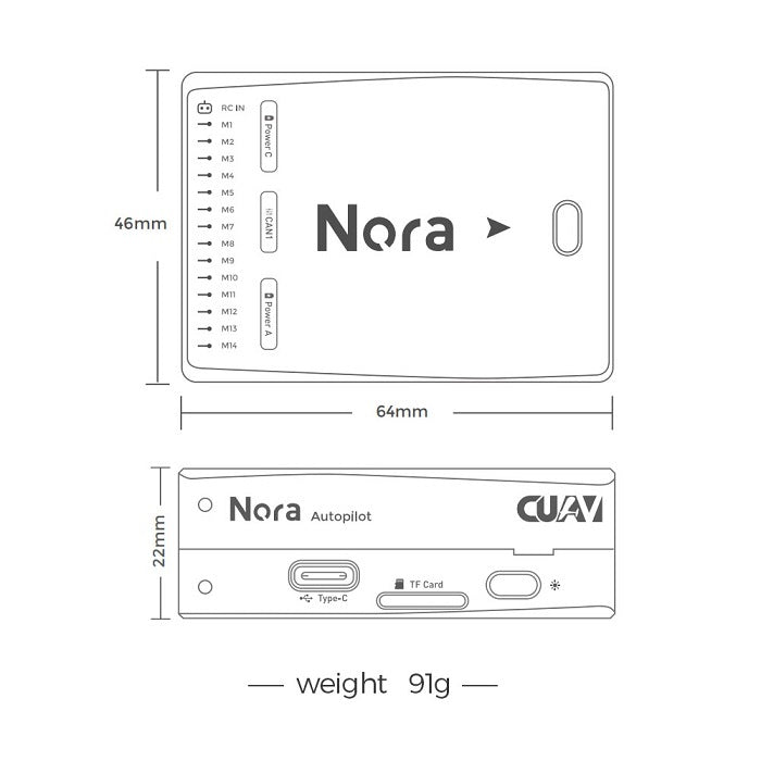 CUAV Nora+ Autopilot Flight Controller Open Source for PX4 ArduPilot for RC Drones Helicopter