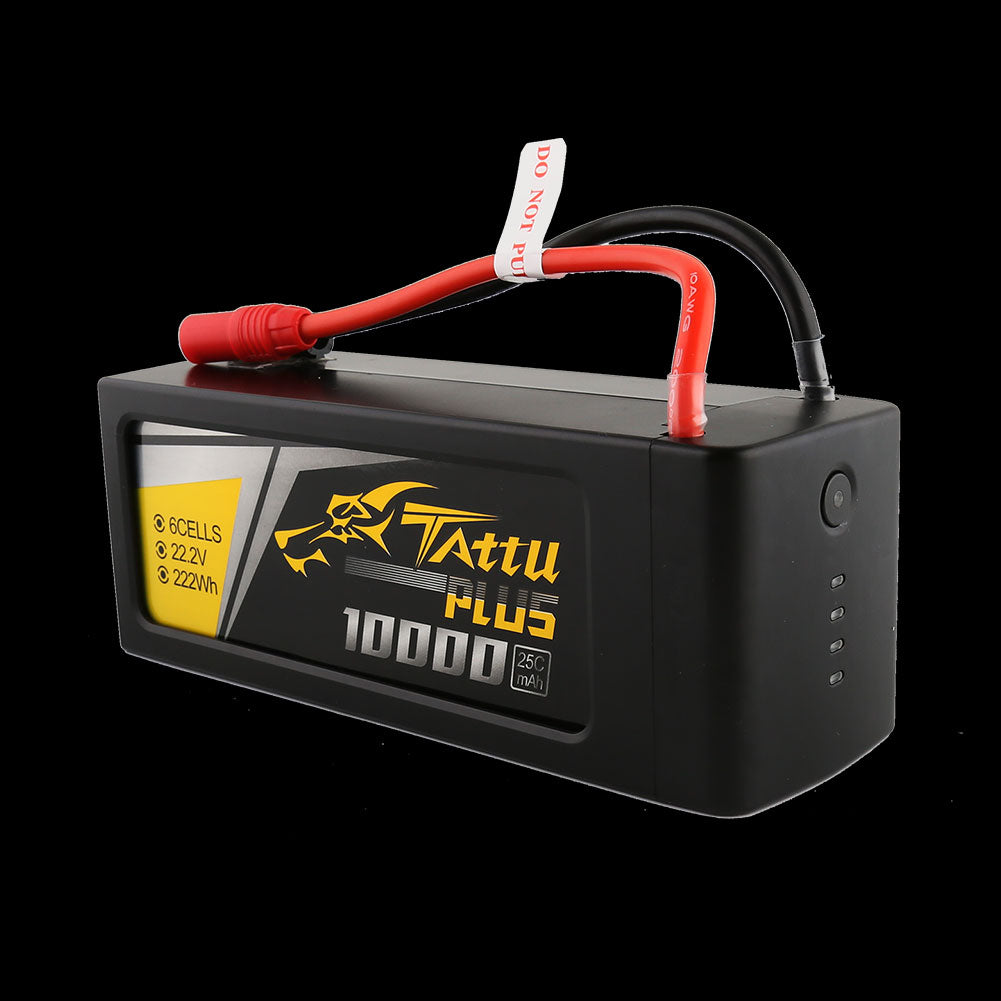 Tattu Plus 10000mAh 6S 25C 22.2V Lipo Smart Battery Pack with AS150+XT150 Plug