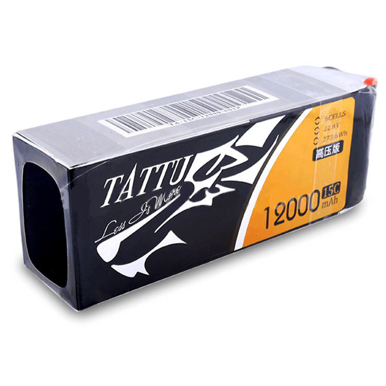 TATTU HV 12000mAh 15C 22.8V 6S1P High Voltage Lipo Battery Pack with XT90S for UAV Industrial Drone