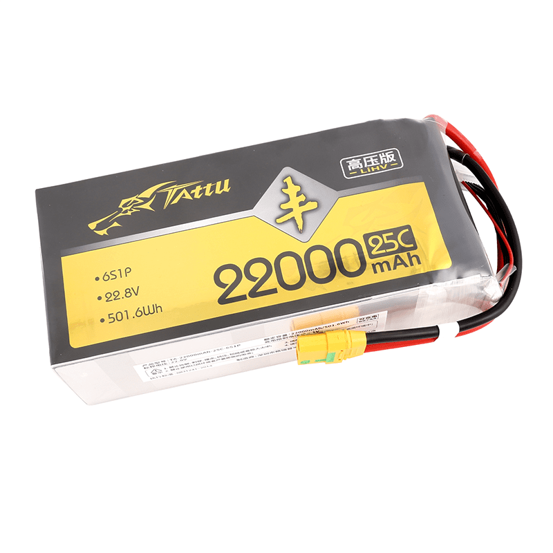 Tattu HV Feng Series 6S1P 22.8V 22000mah 25C Lipo Battery with XT9-S Connector