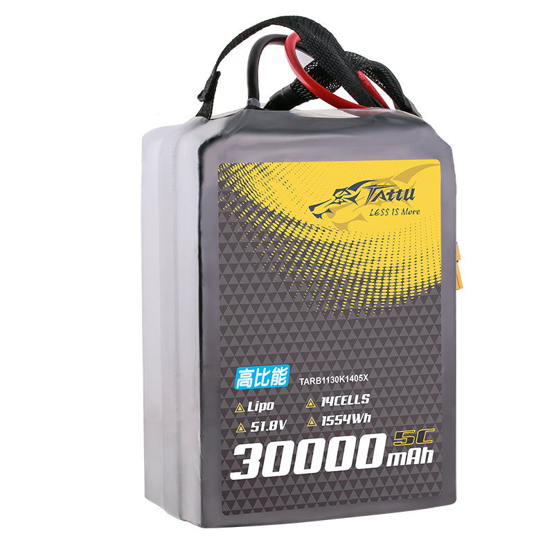 TATTU NCM 811 Semi Solid 30000mAh 5C 51.8V 14S1P Lipo Battery with AS150U Plug for UAV Drone