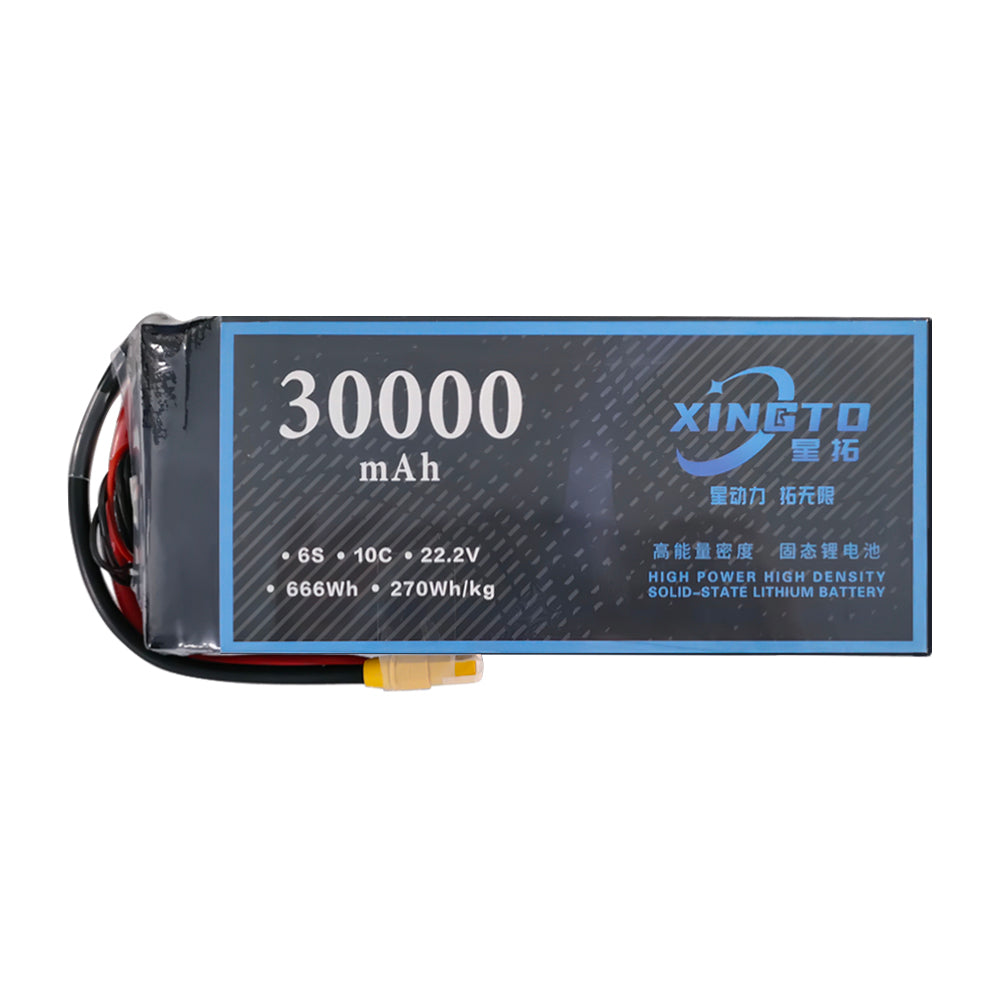 XINGTO 6S 22.2V 30000mah 10C Lipo Battery High Density Semi Solid-State Lithium Battery