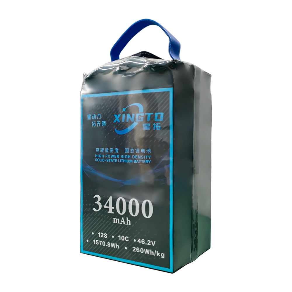 XINGTO 12S 46.2V 34000mAh 10C Lipo Battery High Density Semi Solid-State Lithium Battery