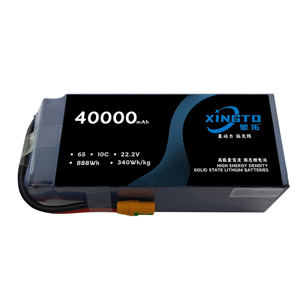 XINGTO 6S 22.2V 40000mAh Lipo Battery 340 WH/KG High Density Semi Solid-State Lithium Battery