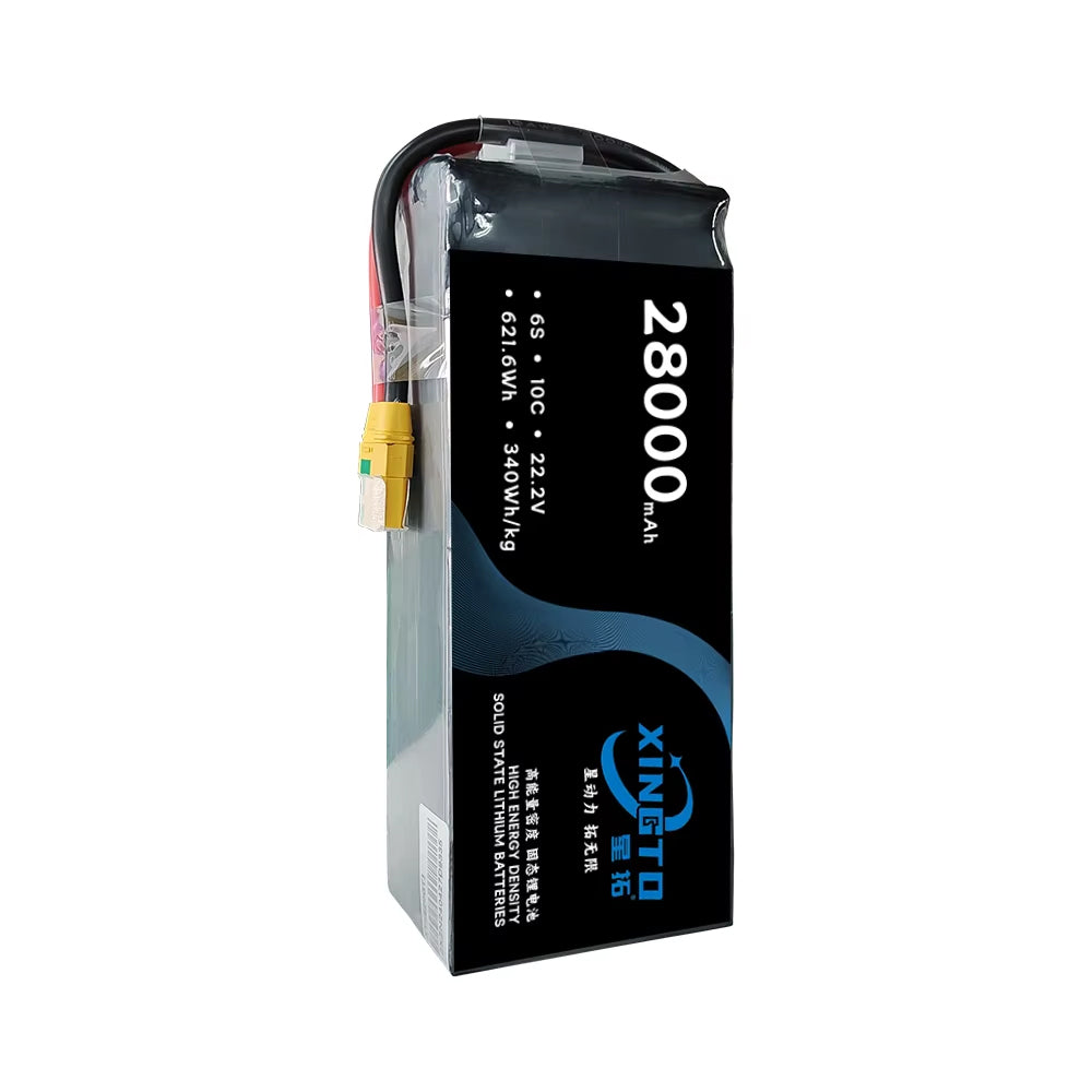 XINGTO 6S 22.2V 28000mAh Lipo Battery 340 WH/KG High Density Semi Solid-State Lithium Battery