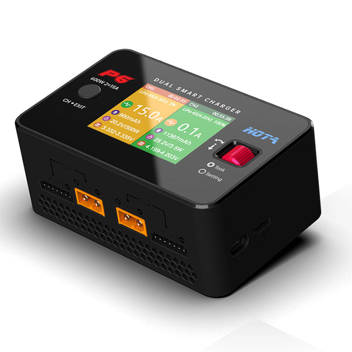 HOTA P6 DC600W 15AX2 DC Dual Channel Smart Charger with Mobile