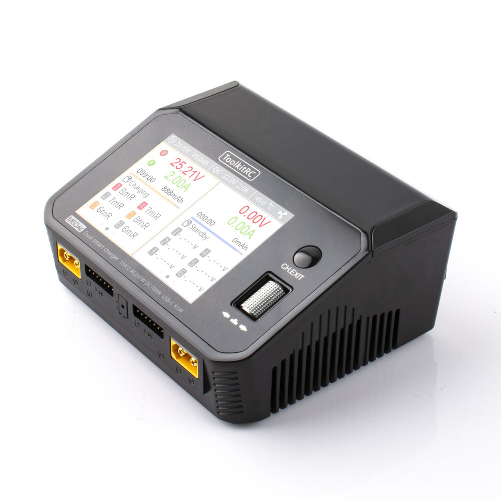 ToolkitRC M6DAC  350W x 2 65W AC DC Dual Channel Smart Lipo Battery Charger