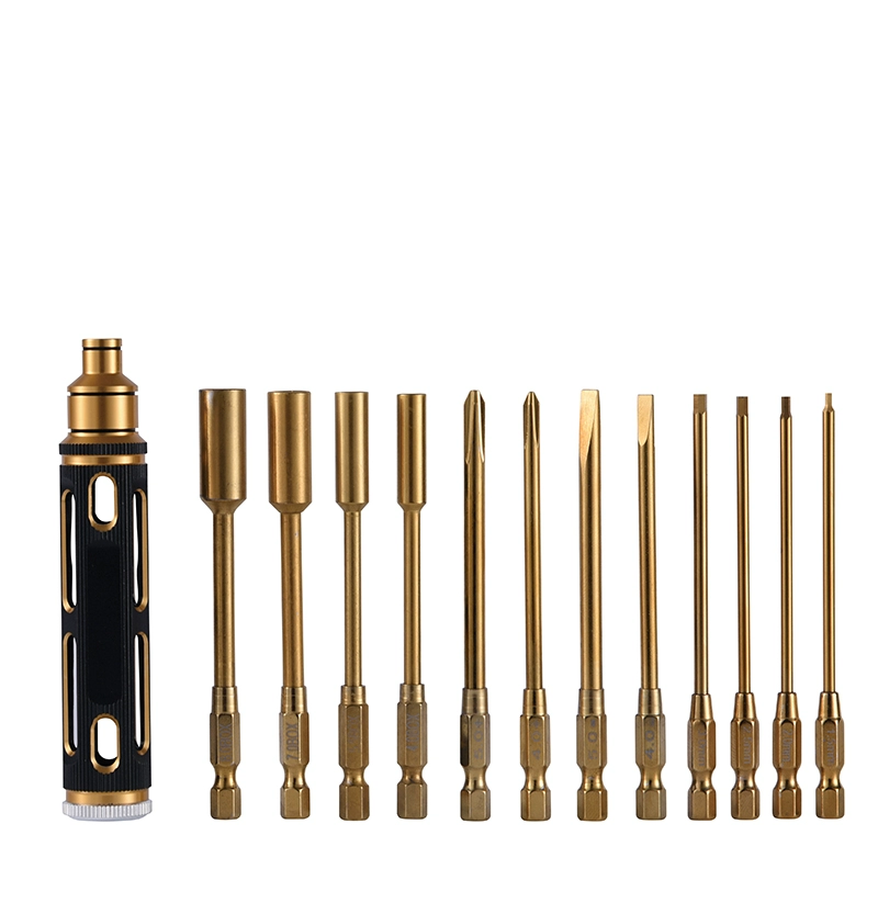 Hollow Titanium Handle 12 In 1 Screwdriver Set