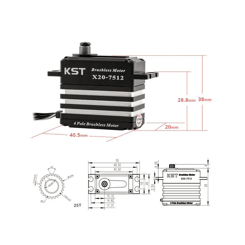 X20-7512 Brushless High Power Servo for Large Scale UAV Industrial