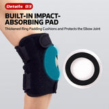 RCWING Adjustable Elbow Brace with Dual Compression Straps, Spring Support and Impact-Absorbing Pad