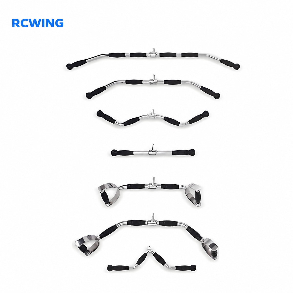 RCWING 6-Piece Cable Machine Attachment Training Bar Set