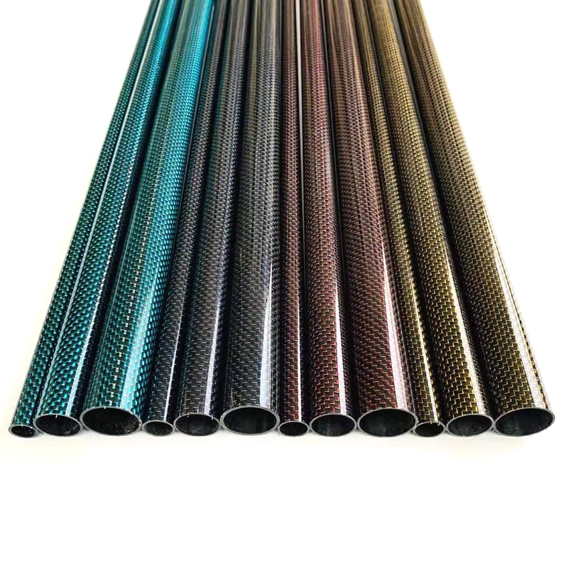 ARRIS 2PCS Metallic 3K Carbon Fiber Tube 500MM (OD:6-50MM)